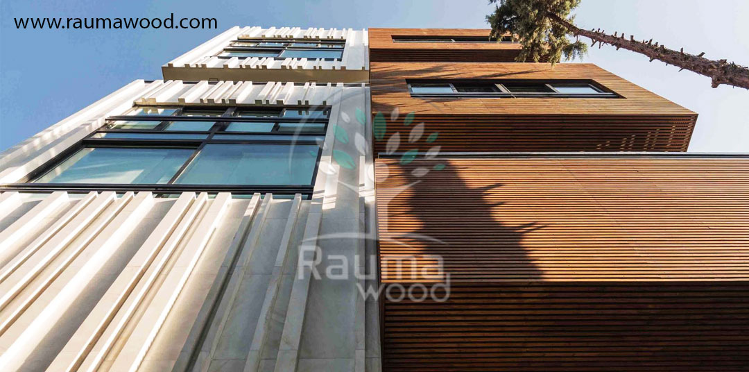 نمای چوبی در ساختمان